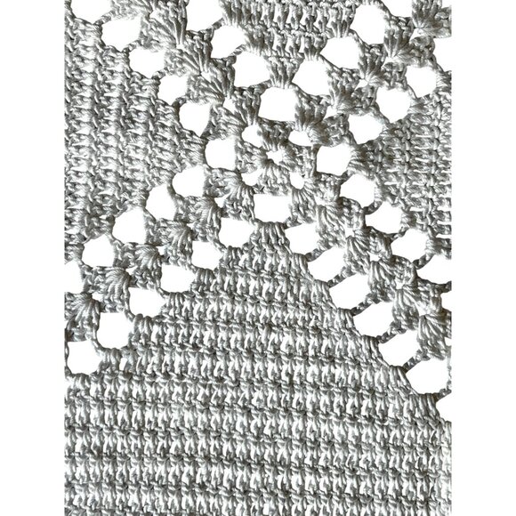Hand Crocheted White Cotton Doilies Square Cottage Core VTG Wedding Country - Picture 7 of 14